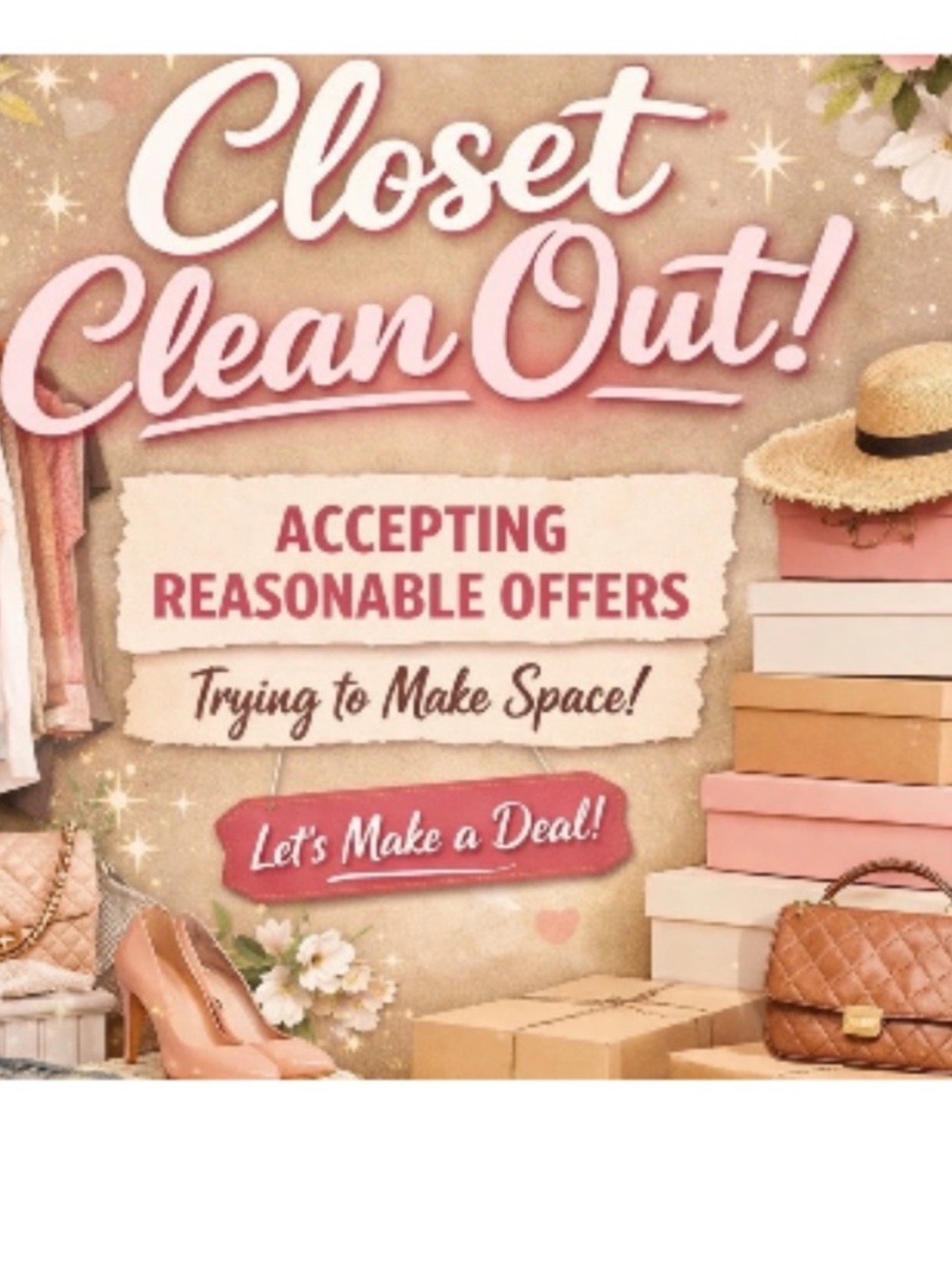 HUGE CLOSET CLEAR OUT! EVERYTHING MUST GO!